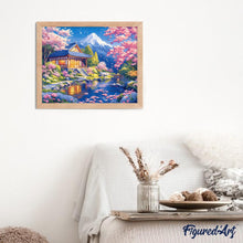 Laden Sie das Bild in den Galerie-Viewer, Diamond Painting - Kirschbüten Haus am Teich