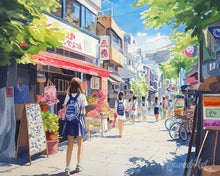 Laden Sie das Bild in den Galerie-Viewer, Diamond Painting - Morgen in einem japanischen Viertel