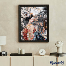 Laden Sie das Bild in den Galerie-Viewer, Diamond Painting - Geisha in einer Vintage-Straße