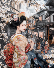 Laden Sie das Bild in den Galerie-Viewer, Diamond Painting - Geisha in einer Vintage-Straße