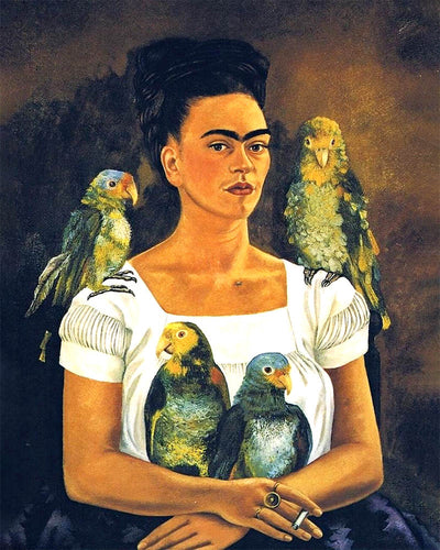 Diamond Painting - Frida - Ich und meine Papageien