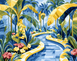 Diamond Painting - Tropischer Gartenweg