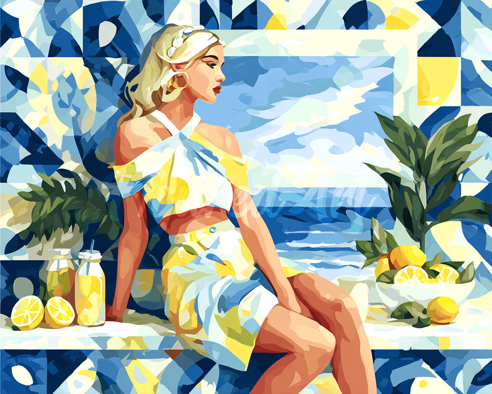 Diamond Painting - Frau mit Zitronenbrise