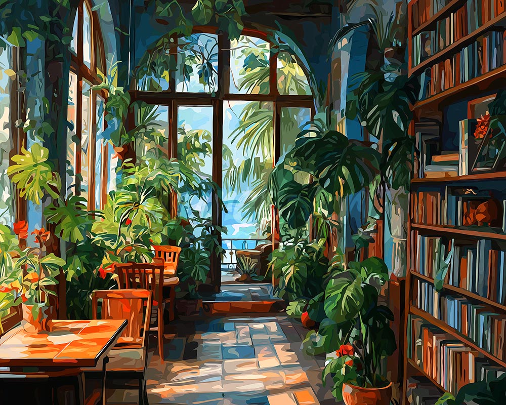 Diamond Painting - Gewächshausbibliothek