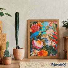 Laden Sie das Bild in den Galerie-Viewer, Diamond Painting - Papagei und Leopard