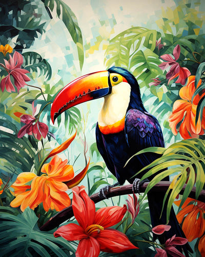 Diamond Painting - Tukan im Dschungel