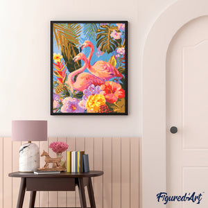 Diamond Painting - Zwillingsflamingos
