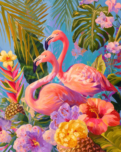 Diamond Painting - Zwillingsflamingos