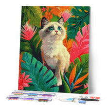 Laden Sie das Bild in den Galerie-Viewer, Diamond Painting - Ragdoll-Kätzchen im Dschungel