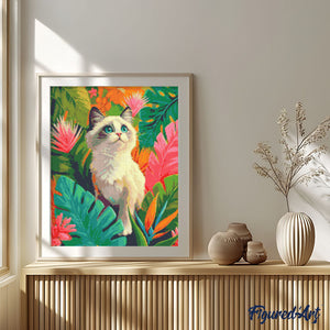 Diamond Painting - Ragdoll-Kätzchen im Dschungel