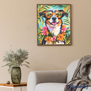 Diamond Painting - Hund im Urlaub