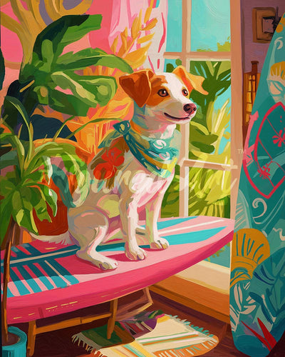 Diamond Painting - Surfbegeisterter Hund