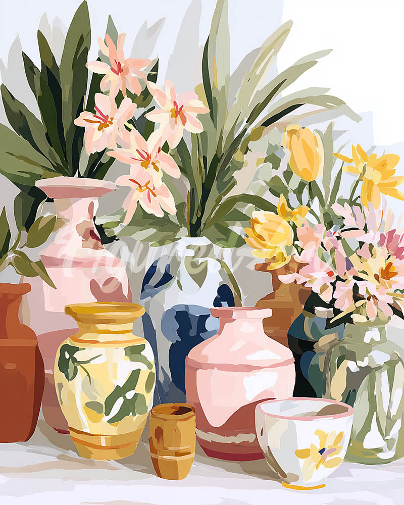 Diamond Painting - Töpferei und Blumen