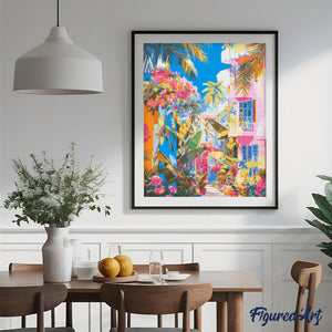 Diamond Painting - Tropische Nachbarschaft
