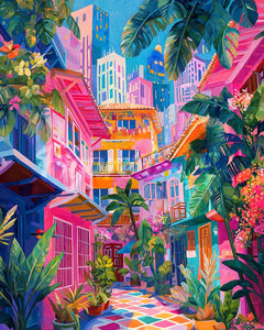 Diamond Painting - Bunte Nachbarschaft