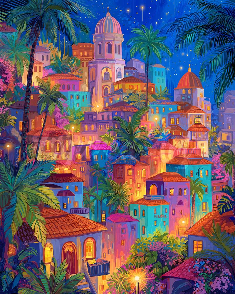 Diamond Painting - Tropische Traumstadt
