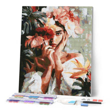 Laden Sie das Bild in den Galerie-Viewer, Diamond Painting - Blumenmädchen-Porträt