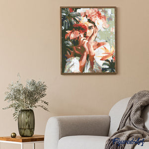 Diamond Painting - Blumenmädchen-Porträt