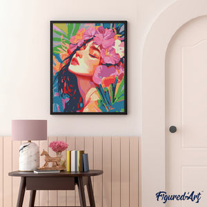 Diamond Painting - Hübsches Blumenmädchen