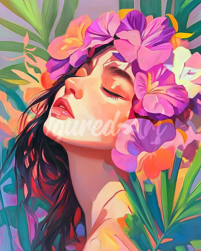 Diamond Painting - Hübsches Blumenmädchen