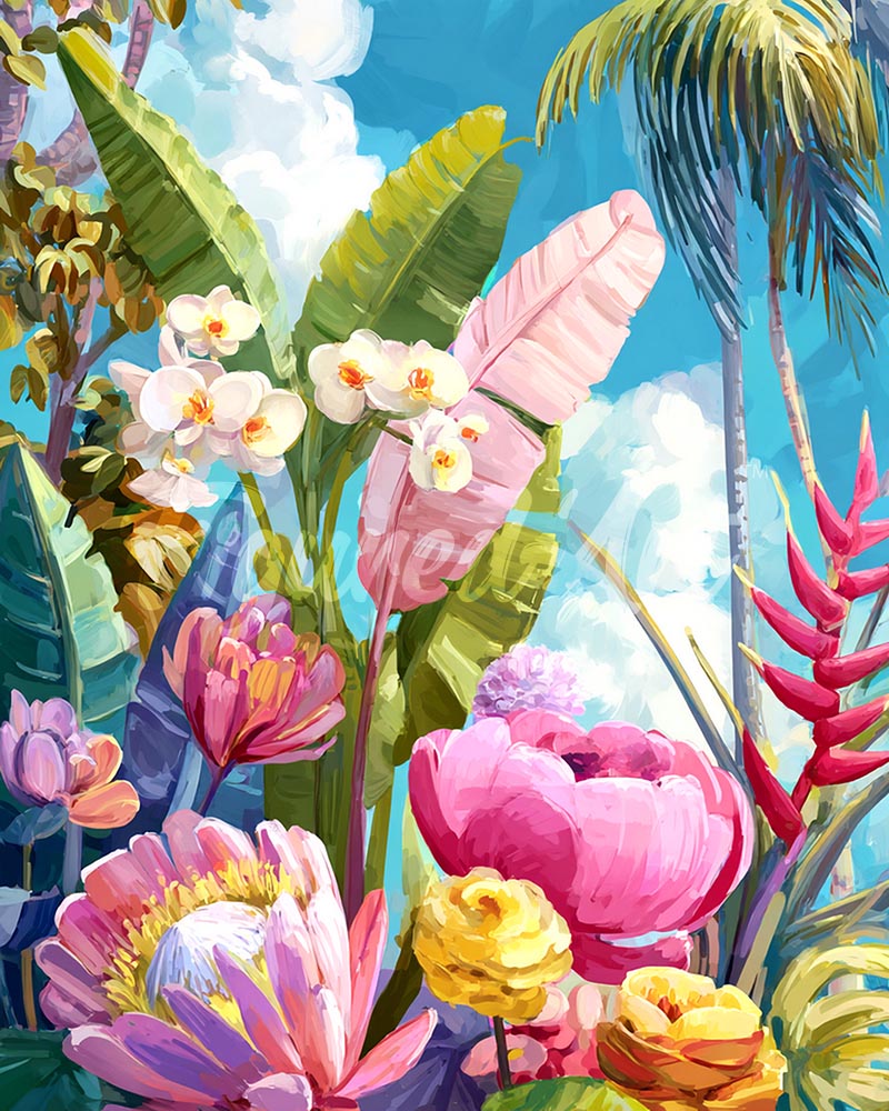 Diamond Painting - Farbenfroher tropischer Garten