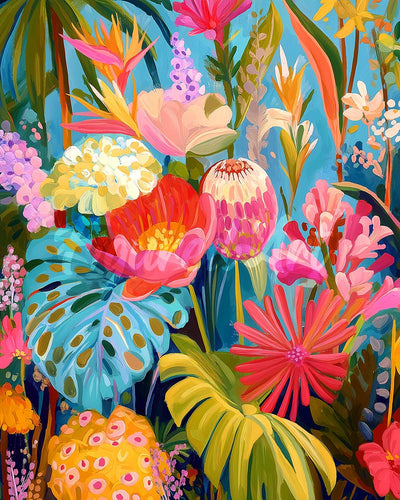 Diamond Painting - Lebendiger tropischer Garten