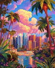 Laden Sie das Bild in den Galerie-Viewer, Diamond Painting - Dschungel trifft Stadt