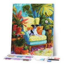 Laden Sie das Bild in den Galerie-Viewer, Diamond Painting - Pflanzenecke mit Hund