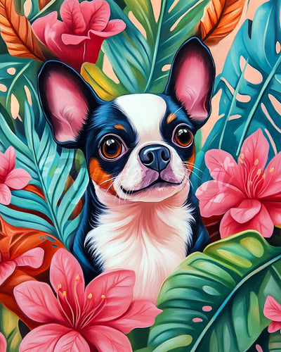 Diamond Painting - Tropischer Welpe