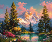 Laden Sie das Bild in den Galerie-Viewer, Diamond Painting - Alpines Leuchten bei Sonnenuntergang