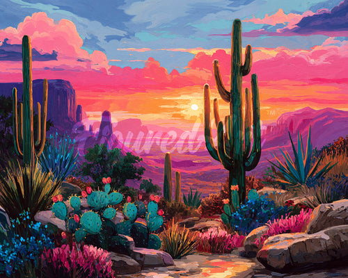 Diamond Painting - Bunte Wüstenlandschaft