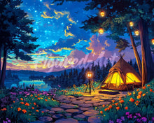 Laden Sie das Bild in den Galerie-Viewer, Diamond Painting - Sternenklare Campingnacht