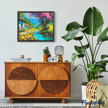 Laden Sie das Bild in den Galerie-Viewer, Diamond Painting - Bunter Dorfbach