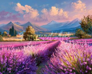 Diamond Painting - Lavendelfelder in der Abenddämmerung