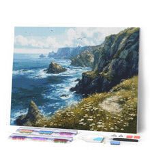 Laden Sie das Bild in den Galerie-Viewer, Diamond Painting - Blumenwiese an der Klippe