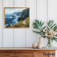 Laden Sie das Bild in den Galerie-Viewer, Diamond Painting - Blumenwiese an der Klippe