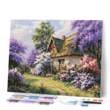 Laden Sie das Bild in den Galerie-Viewer, Diamond Painting - Cottage mit Flieder-Garten