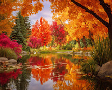 Laden Sie das Bild in den Galerie-Viewer, Diamond Painting - Goldene Herbstbäume