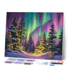 Laden Sie das Bild in den Galerie-Viewer, Diamond Painting - Aurora Polarwald
