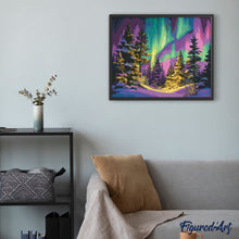 Laden Sie das Bild in den Galerie-Viewer, Diamond Painting - Aurora Polarwald