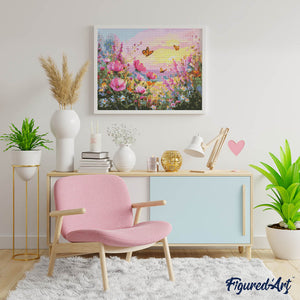 Diamond Painting - Wildblumen bei Sonnenuntergang
