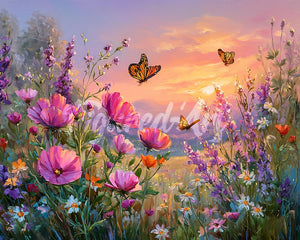 Diamond Painting - Wildblumen bei Sonnenuntergang