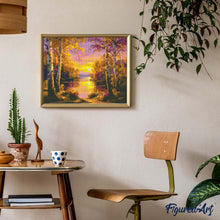Laden Sie das Bild in den Galerie-Viewer, Diamond Painting - Strahlender Birkensee