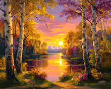 Laden Sie das Bild in den Galerie-Viewer, Diamond Painting - Strahlender Birkensee