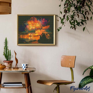 Diamond Painting - Familie und Feuerwerk