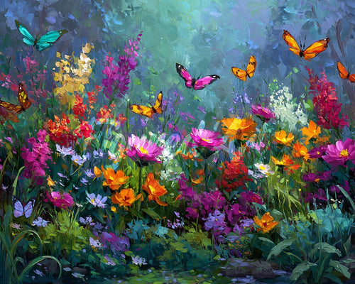 Diamond Painting - Bunter Schmetterlingsgarten
