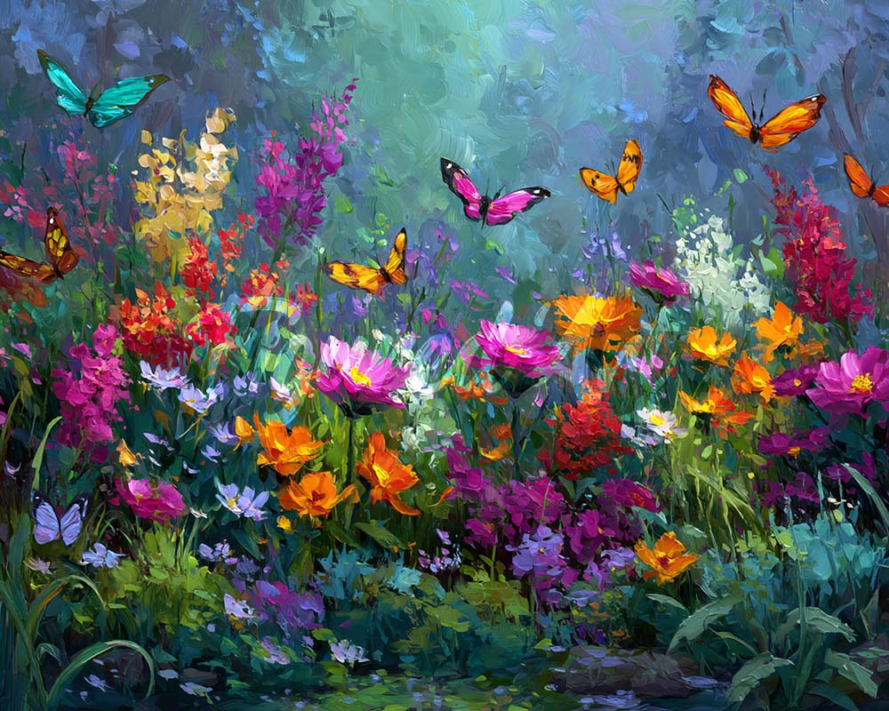 Diamond Painting - Bunter Schmetterlingsgarten
