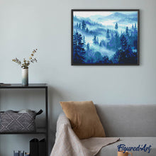 Laden Sie das Bild in den Galerie-Viewer, Diamond Painting - Nebel in den Kiefern