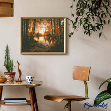 Laden Sie das Bild in den Galerie-Viewer, Diamond Painting - Goldener Birkensee