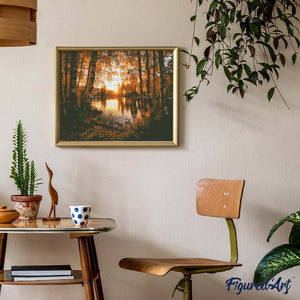 Diamond Painting - Goldener Birkensee